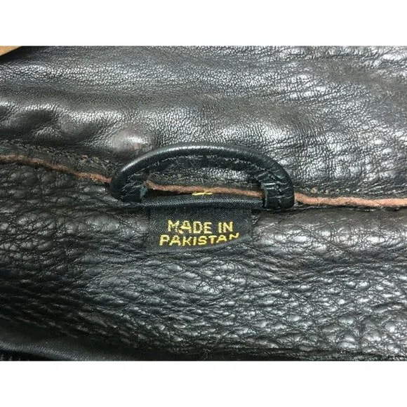 UNIK Ultra Heavy LEATHER Motorcycle Zip Buckle Lined Jacket Womens Size S Black - Picture 9 of 12